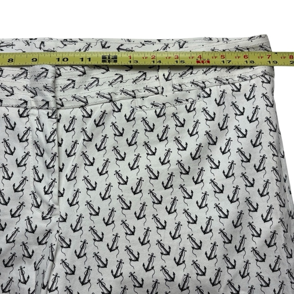 J Crew City Fit Straight Leg Cropped Anchor Printed Pants Size 14 Nautical - Picture 8 of 13